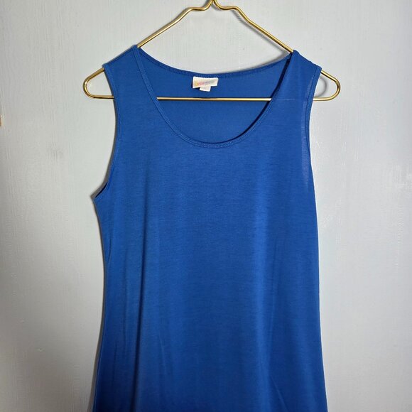 Lularoe Large Bright Blue Summer Casual Sleeveless Tank Maxi Dress - Picture 1 of 7